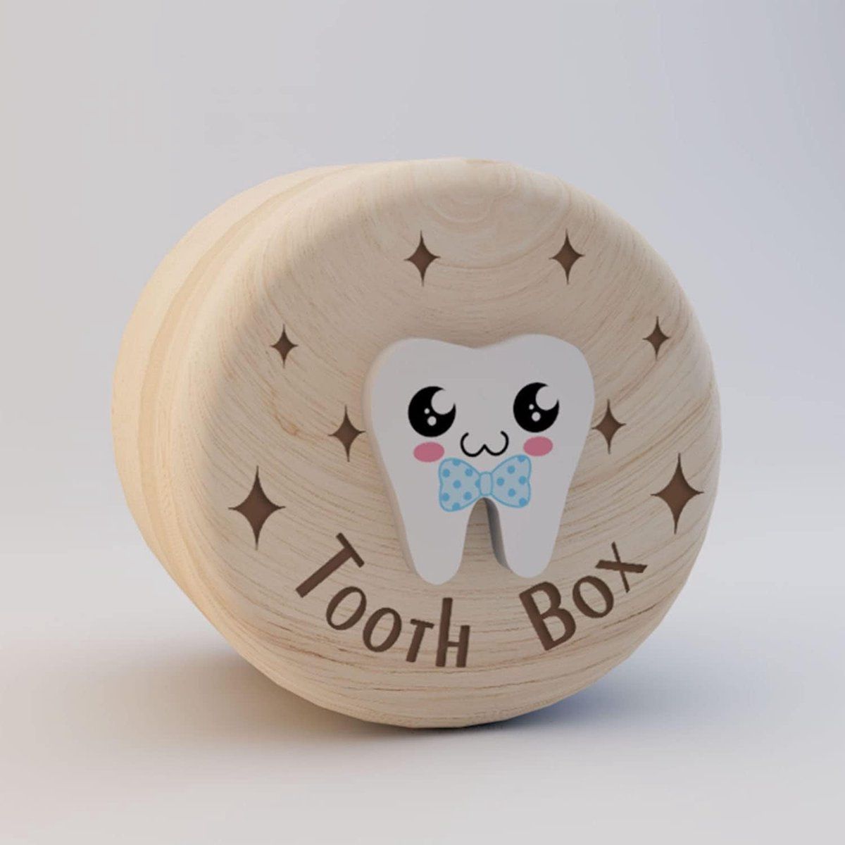Wood Tooth Fairy Box Natural Wooden Keepsake Baby Teeth Storage Case With Printed Lid And Mini Tweezers For Kids Boys And Girls Beige Small Size