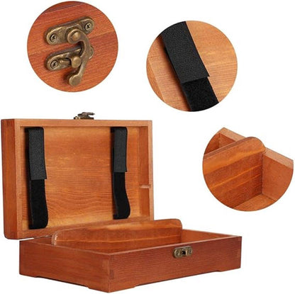 Wooden Pencil Box with Lid Storage Case for Drawing Pencils for School Sketching and Office
