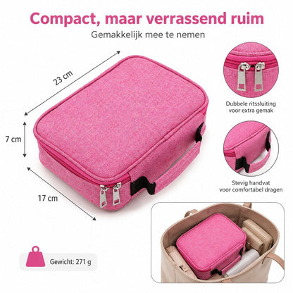 72 Slots Pencil Case Large Capacity Colored Pencil Pouch Multifunctional for School and Office, Pink 23x16x6.5cm