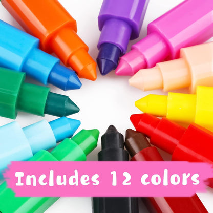 20 Pcs Stackable Buildable Rainbow Crayons Colorful Party Favors DIY Pencils for Kids School Office Birthday Parties, 12 Colors