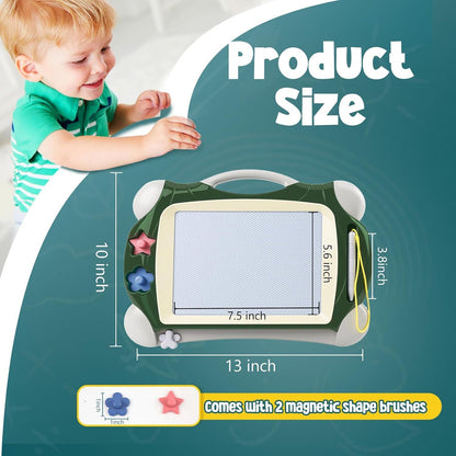 Magnetic Drawing Board for Kids, Erasable Doodle Sketch Writing Board with Pen, Educational Toy Gifts for Boys Girls, Birthday Easter Christmas Gifts, Army Green