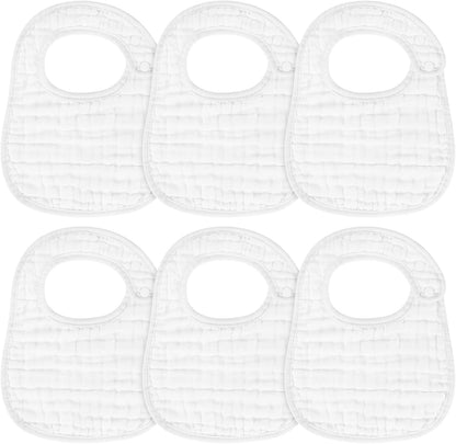 Muslin Baby Bibs, 6 Pack Soft Cotton Baby Bandana Drool Bibs for Boys Girls Teething and Drooling