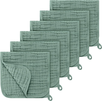 6 Pack Muslin Burp Cloths 100% Cotton 20''x10'' Large Extra Soft and Absorbent Baby Burping Cloth for Boys Girls