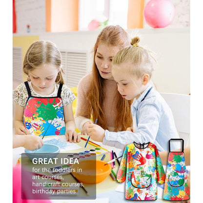 Kids Waterproof Smock – Long Sleeve Stain & Oil Resistant, Easy-Clean Adjustable Design – Ideal for Painting, Mealtime, Kitchen Use – Ages 5-8 Years